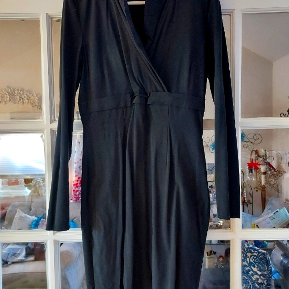 Black Stretch Fabric Fitted Dress